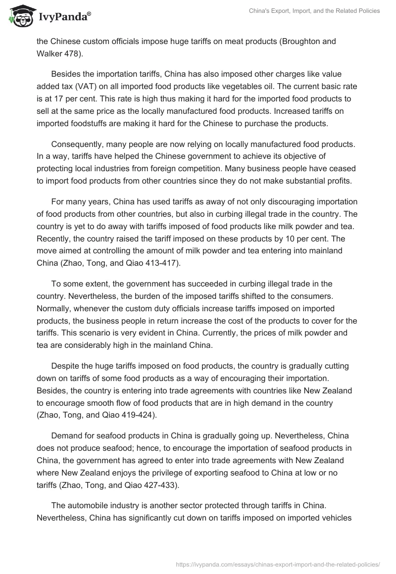 China's Export, Import, and the Related Policies. Page 2