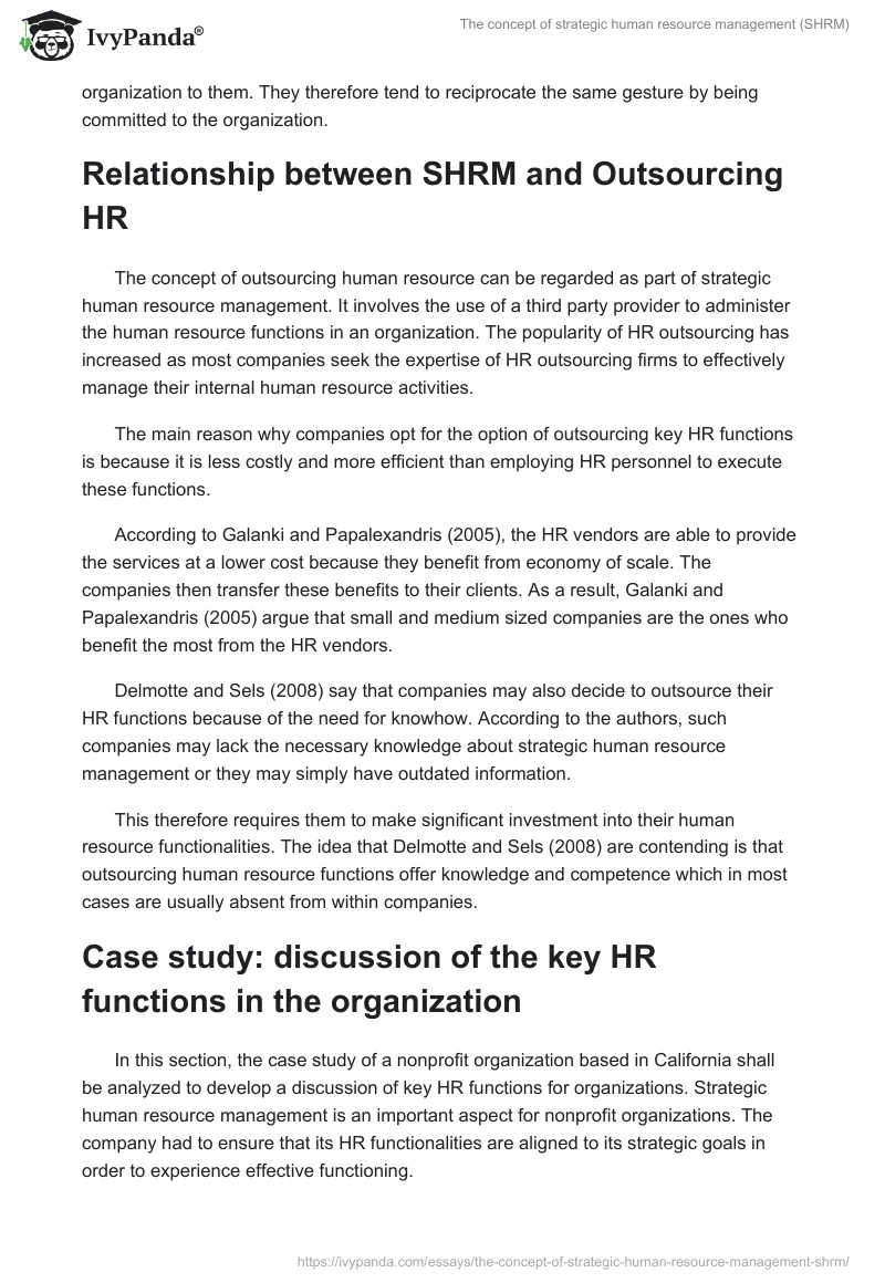 The concept of strategic human resource management (SHRM). Page 2