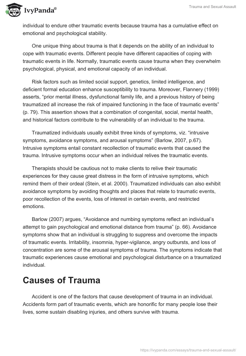 Trauma and Sexual Assault. Page 2