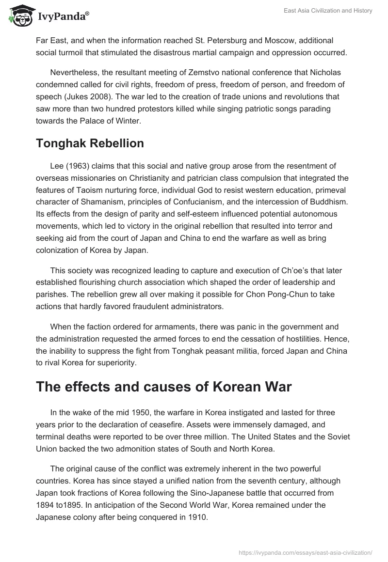 East Asia Civilization and History. Page 2