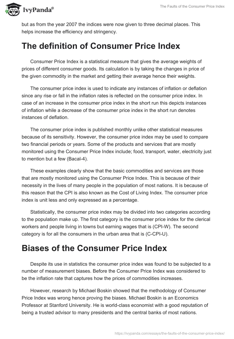 The Faults of the Consumer Price Index. Page 2