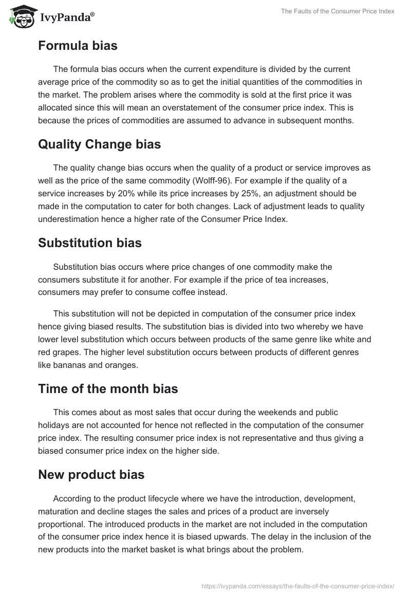 The Faults of the Consumer Price Index. Page 4