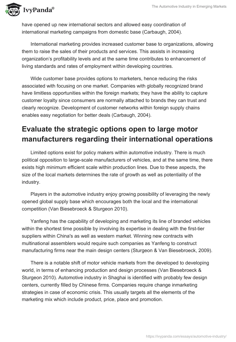 The Automotive Industry in Emerging Markets. Page 4