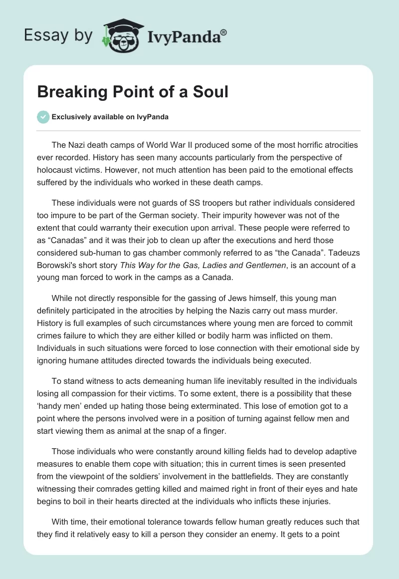Breaking Point of a Soul. Page 1