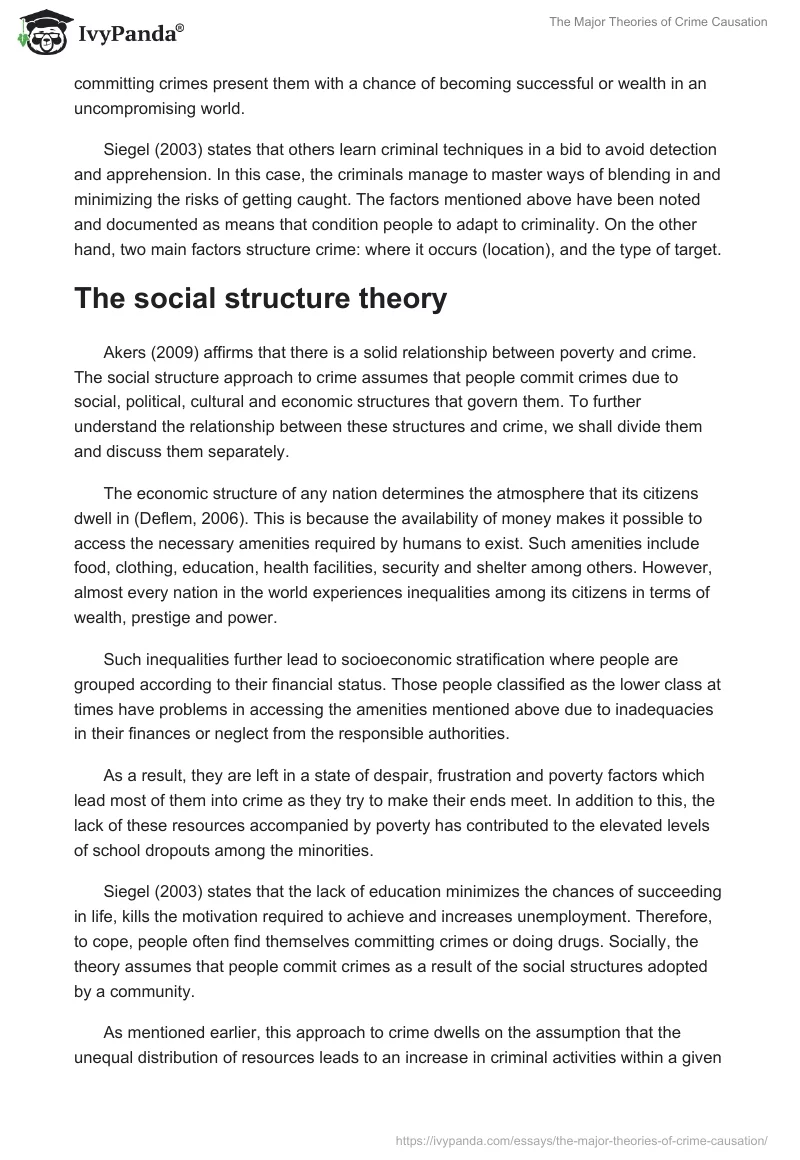The Major Theories of Crime Causation. Page 3