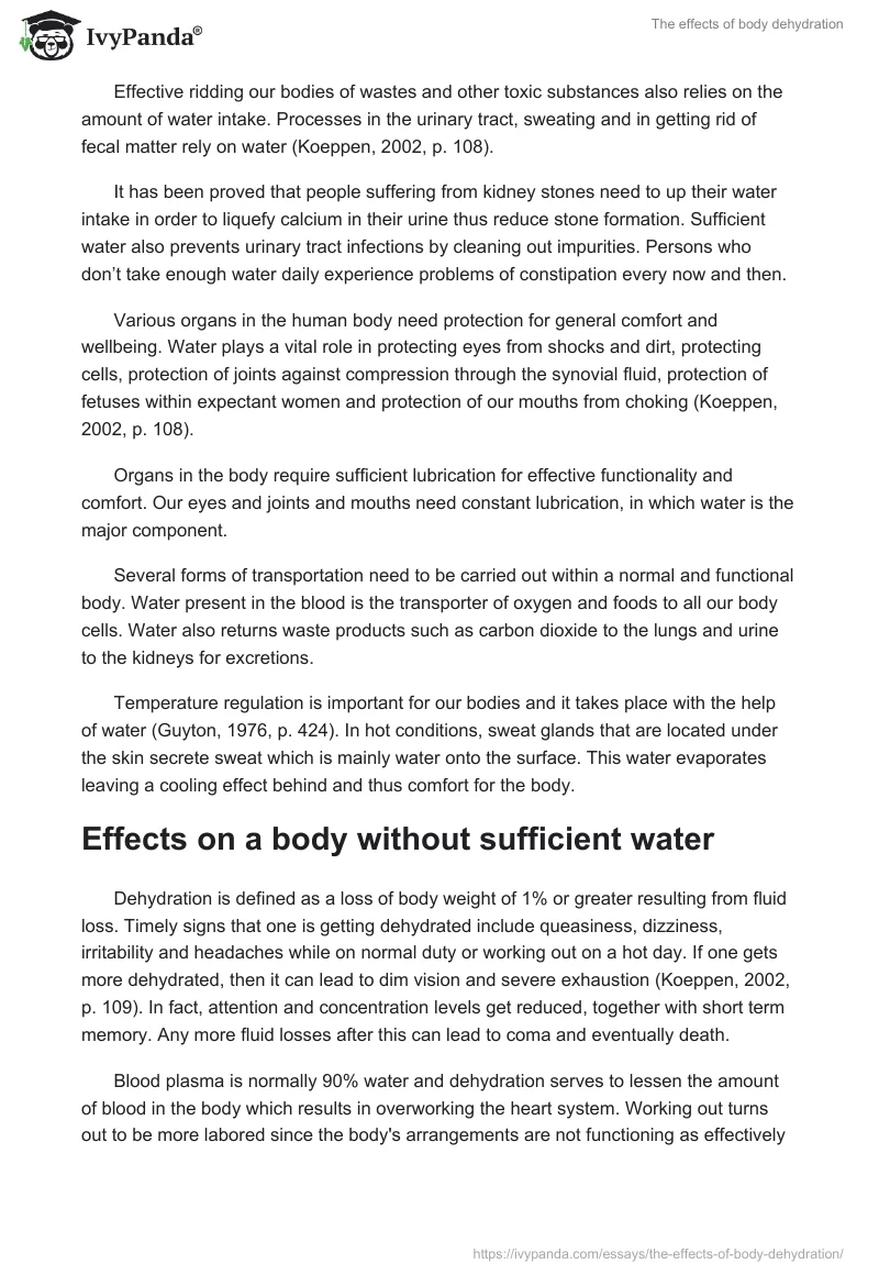 The effects of body dehydration. Page 2