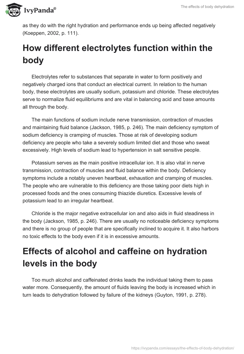 The effects of body dehydration. Page 3