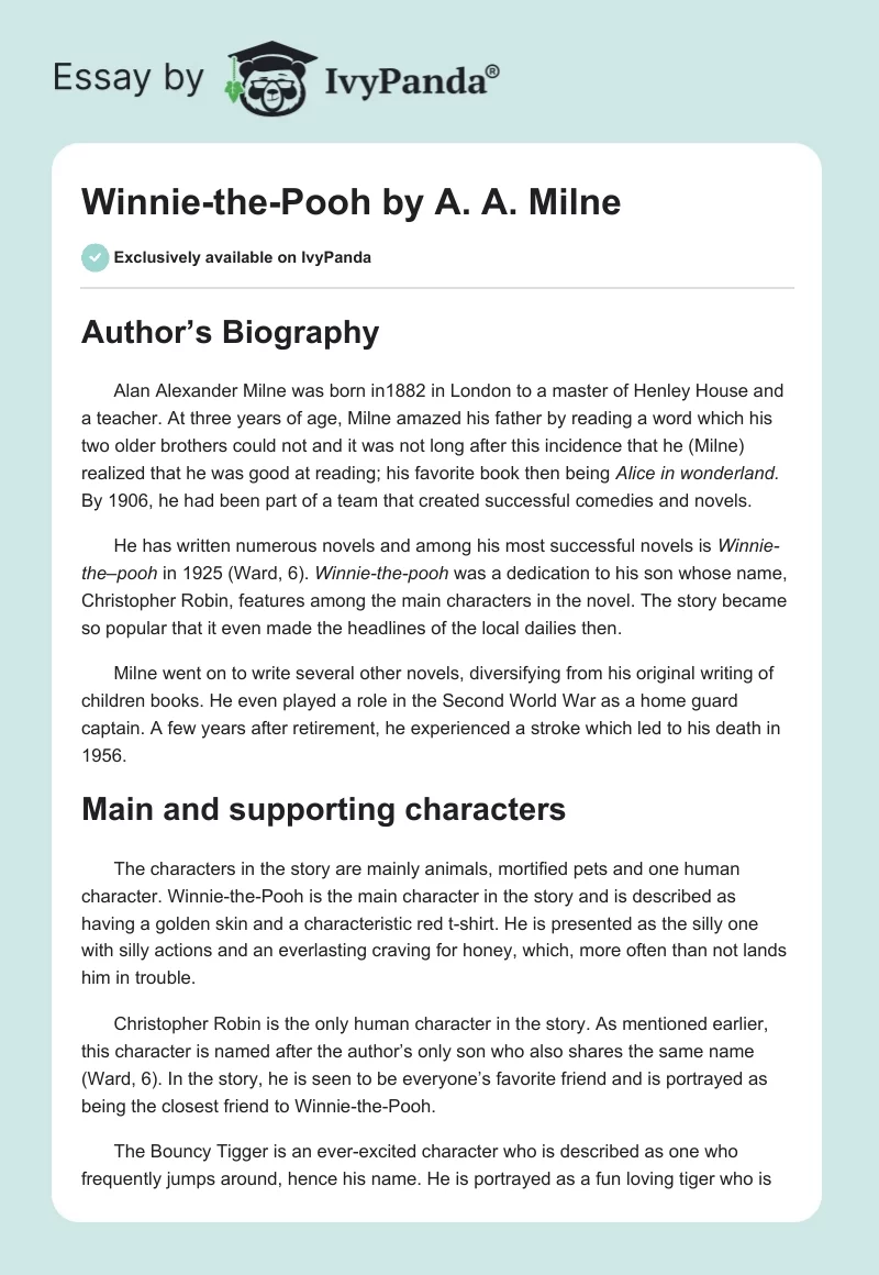 Winnie-the-Pooh by A. A. Milne. Page 1