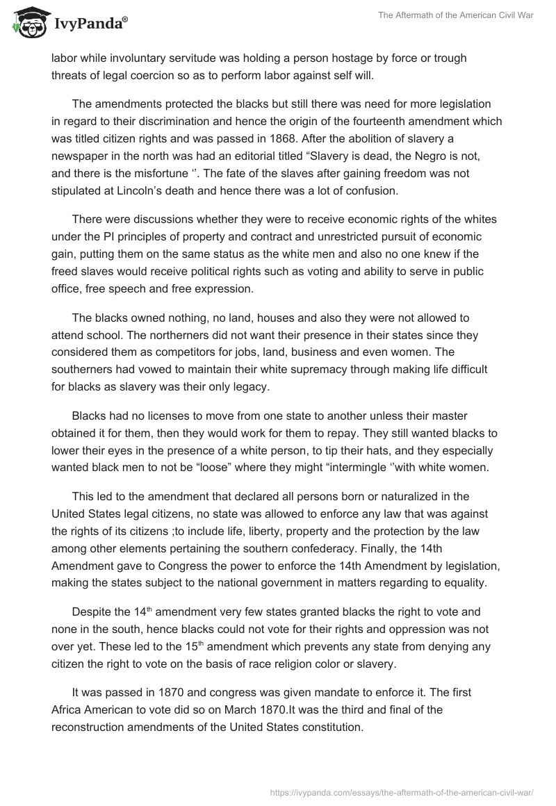 The Aftermath of the American Civil War. Page 2