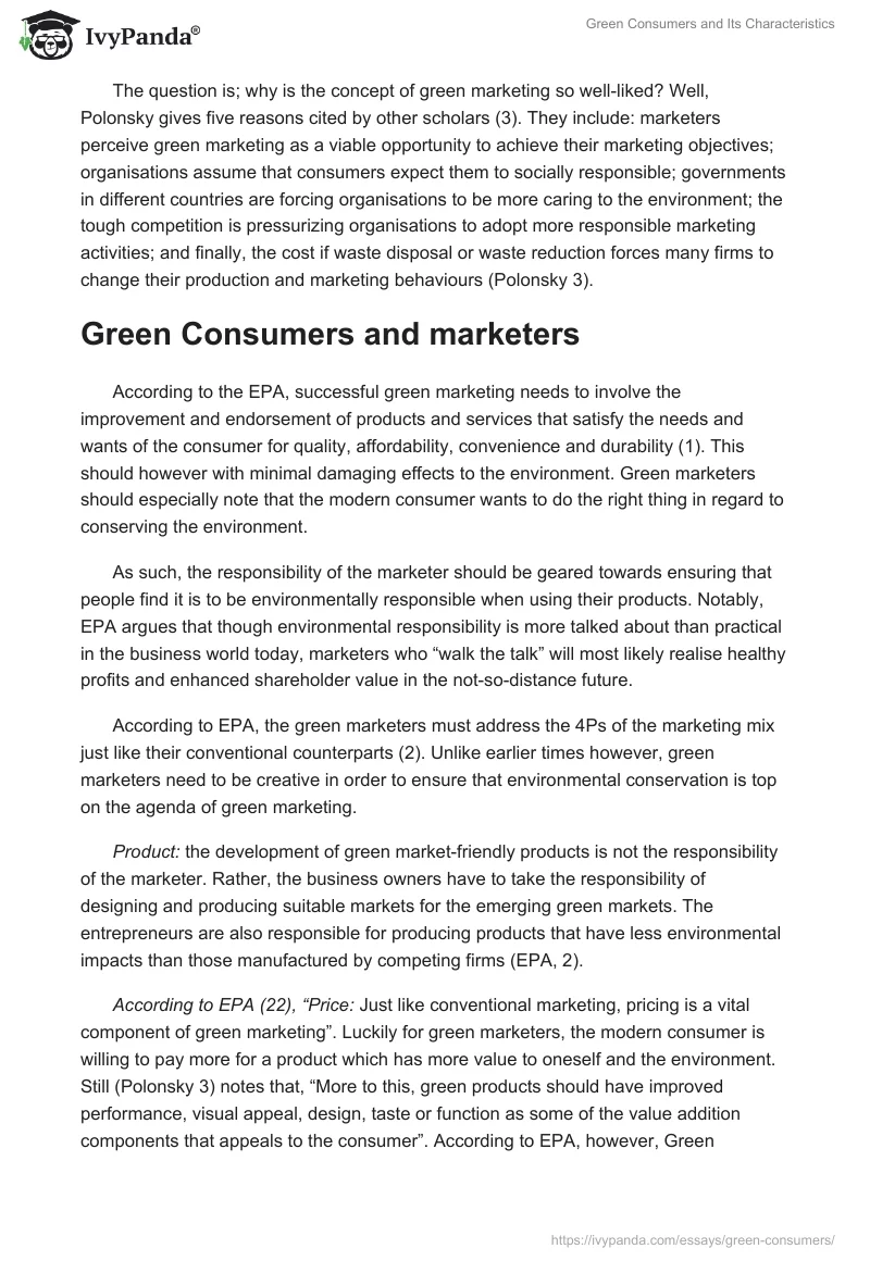 Green Consumers and Its Characteristics. Page 3