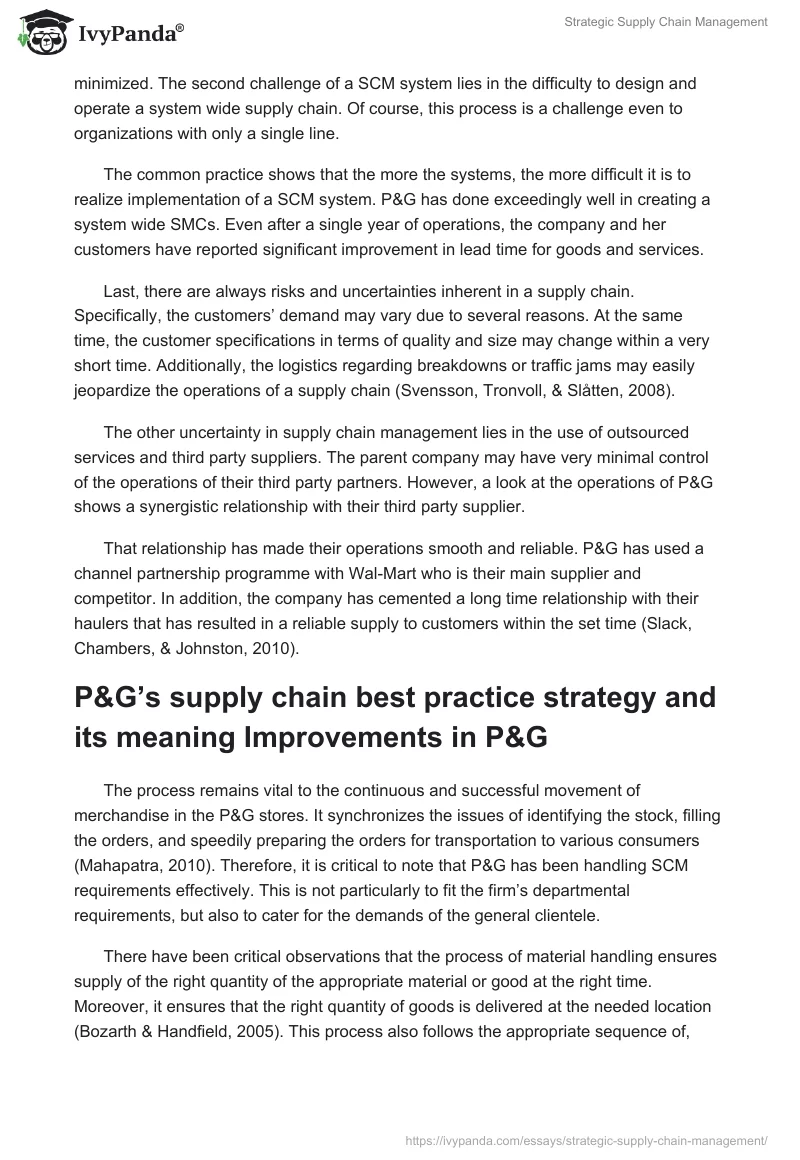Strategic Supply Chain Management. Page 4