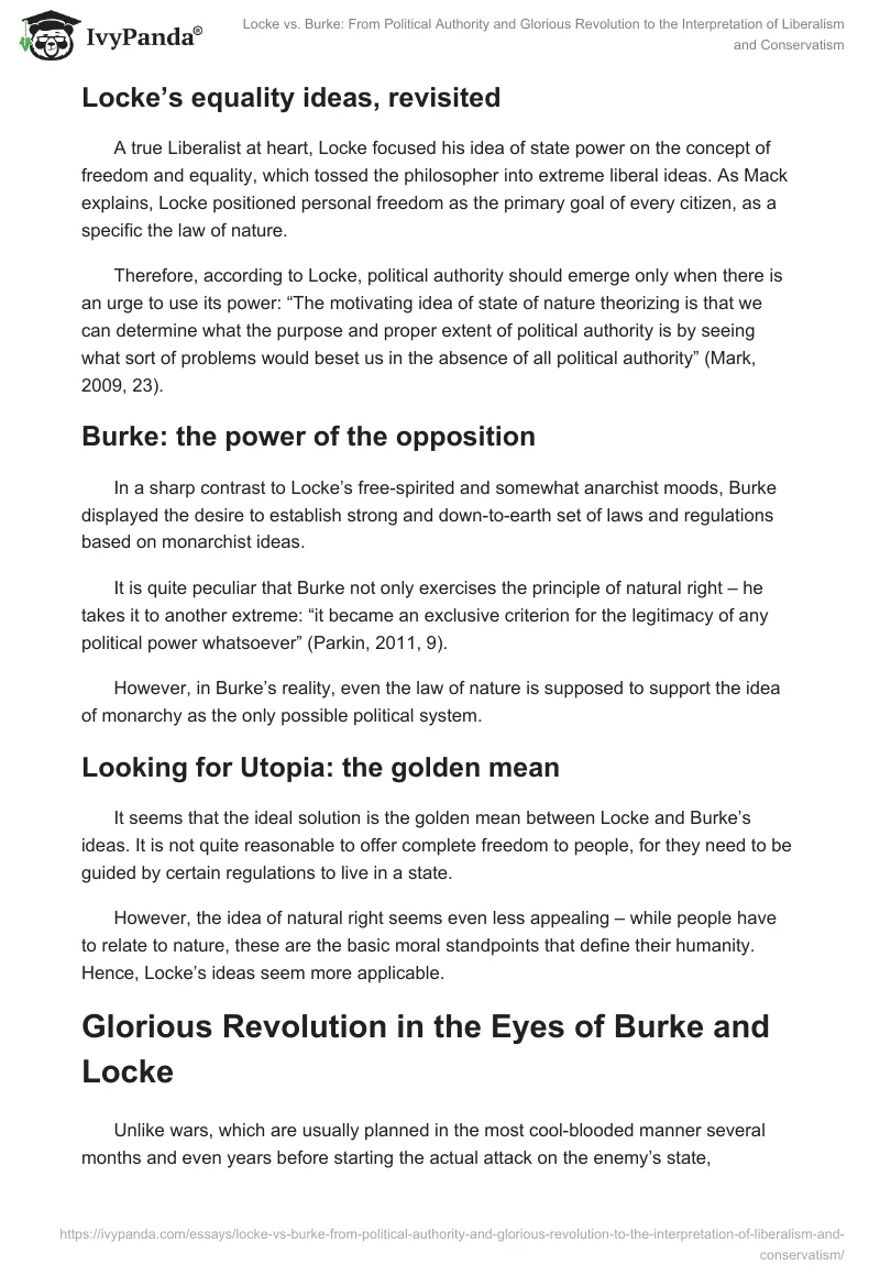 Locke vs. Burke: From Political Authority and Glorious Revolution to the Interpretation of Liberalism and Conservatism. Page 2