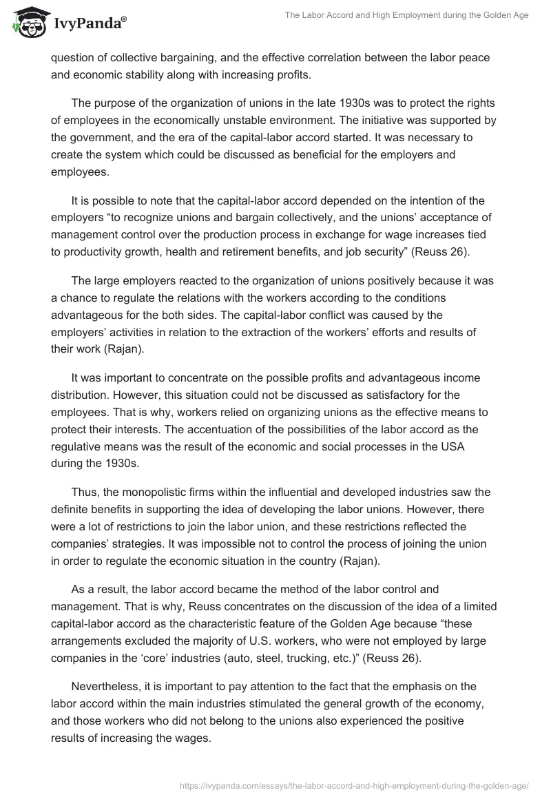 The Labor Accord and High Employment during the Golden Age. Page 2