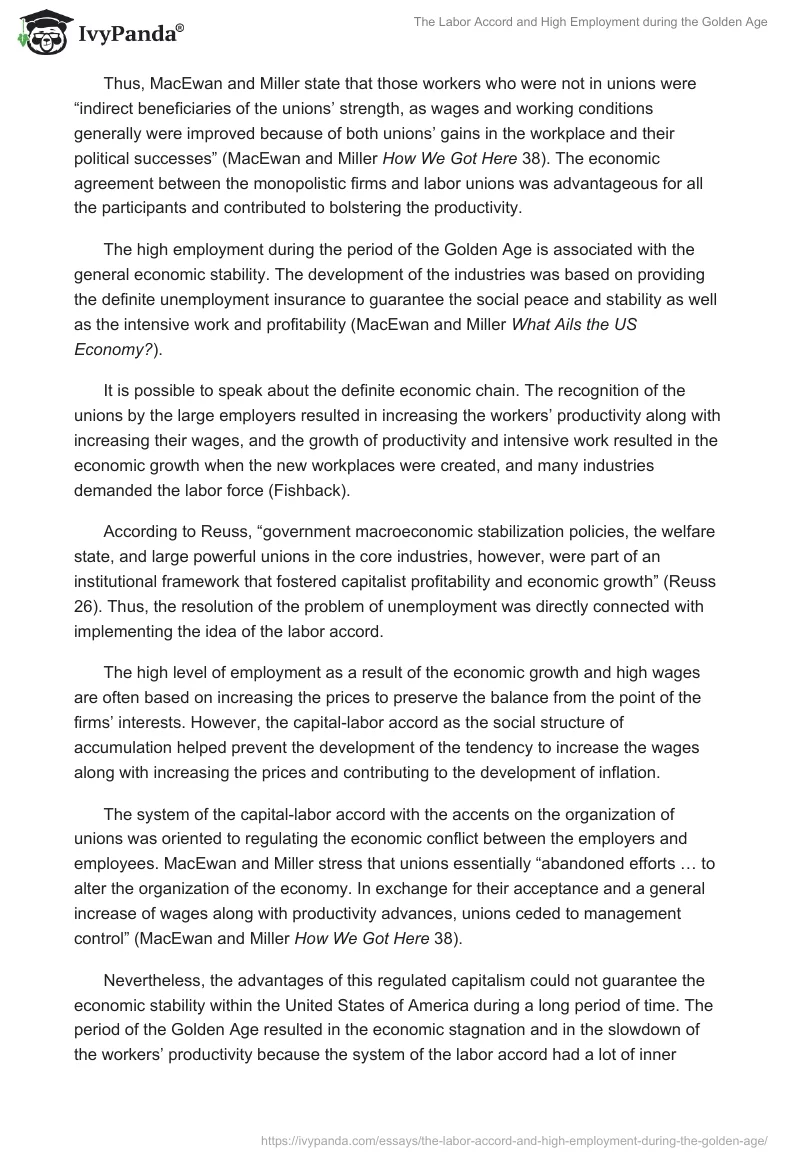 The Labor Accord and High Employment during the Golden Age. Page 3