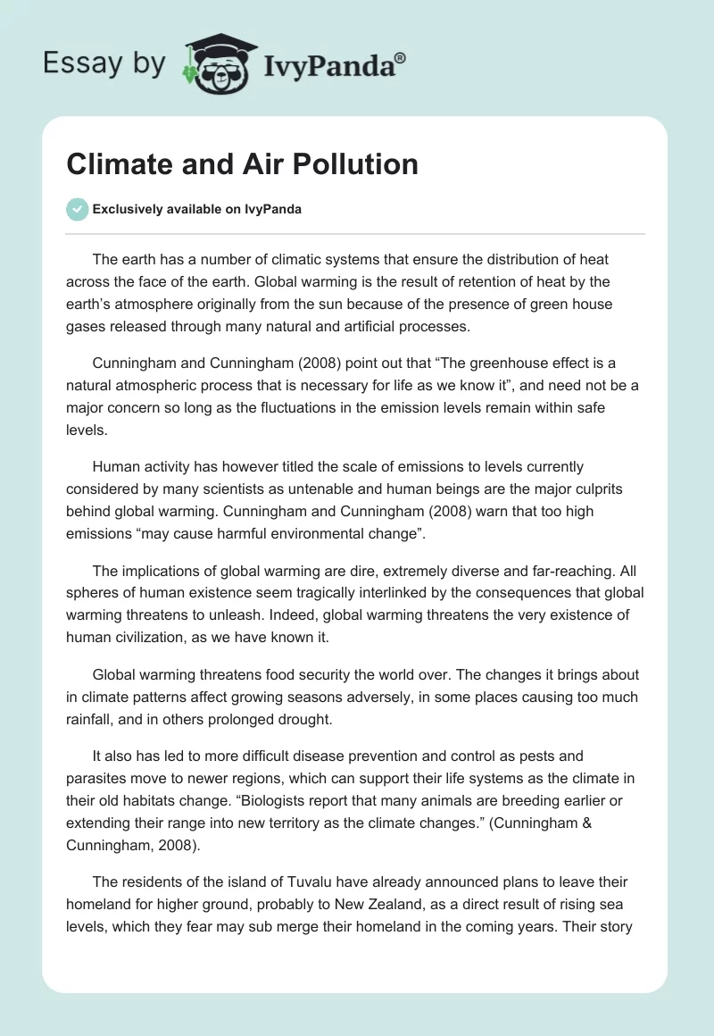 Climate and Air Pollution. Page 1