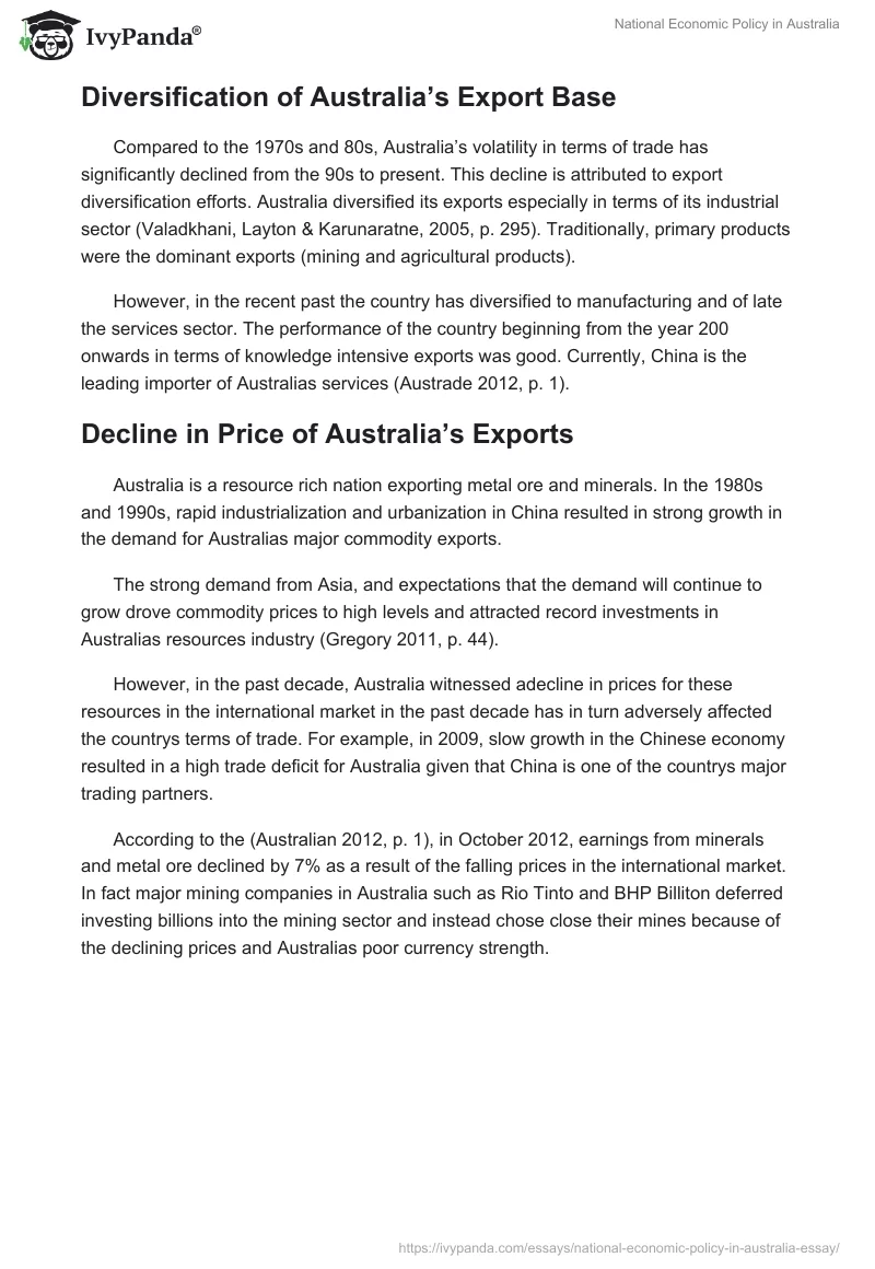 National Economic Policy in Australia. Page 2