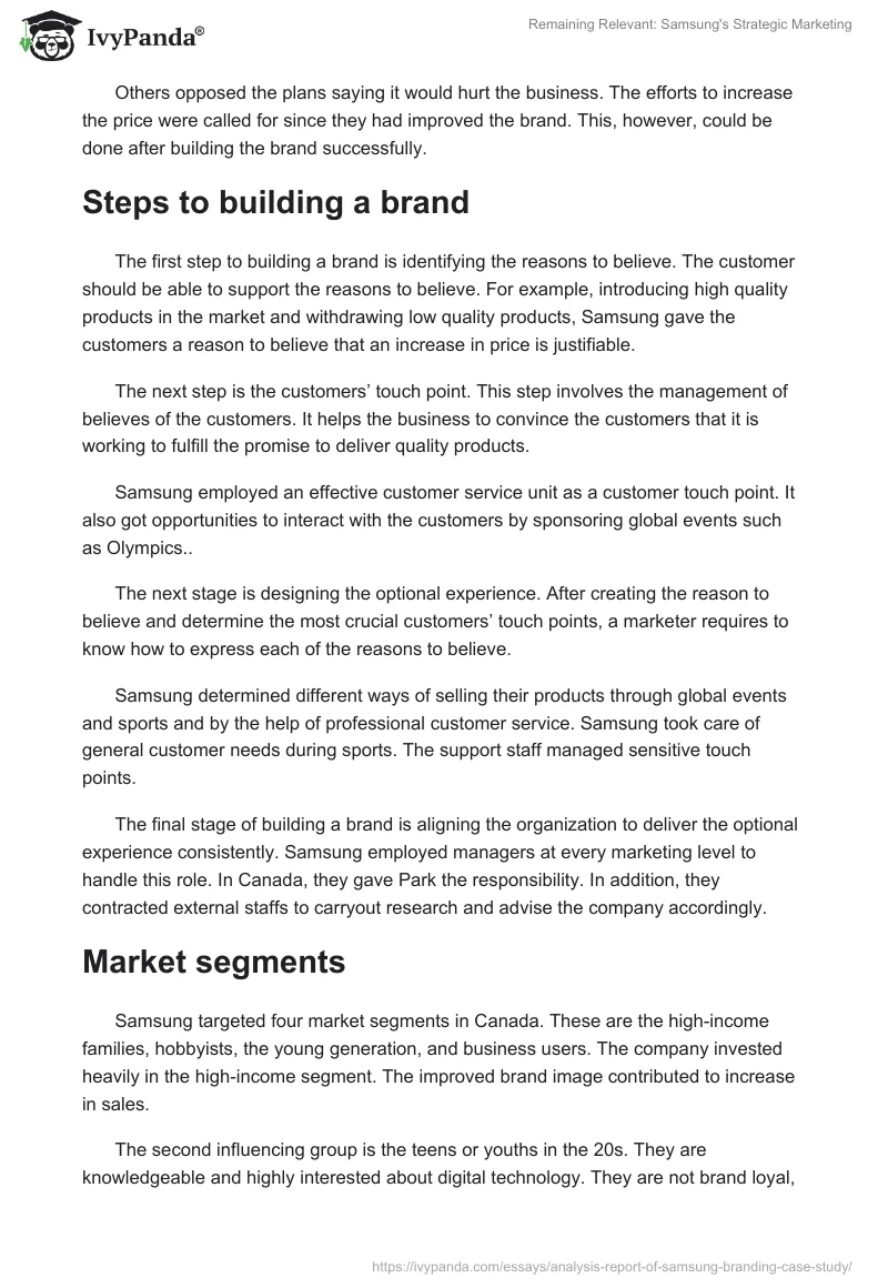 Remaining Relevant: Samsung's Strategic Marketing. Page 4
