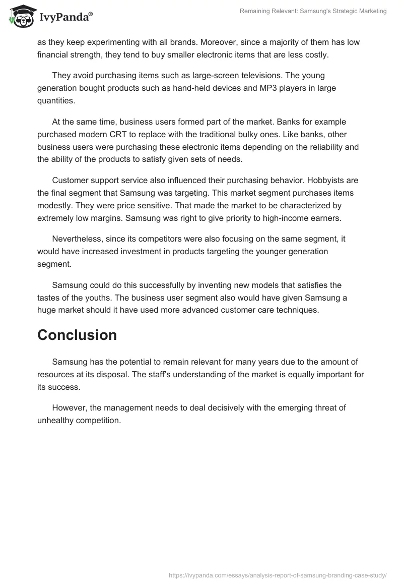 Remaining Relevant: Samsung's Strategic Marketing. Page 5