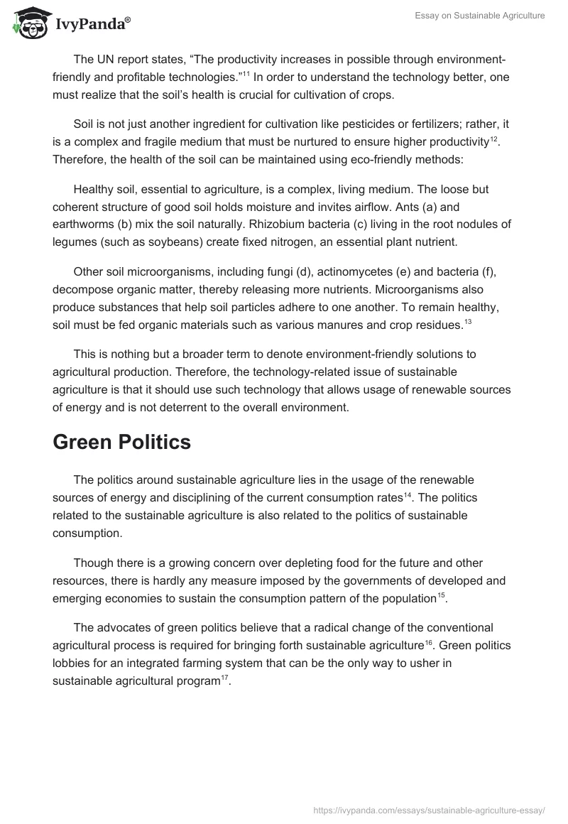 Essay on Sustainable Agriculture. Page 4