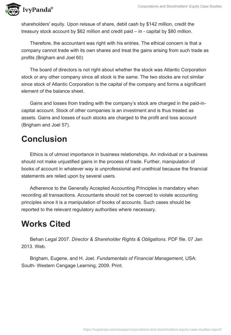 Corporations and Stockholders’ Equity Case Studies. Page 3