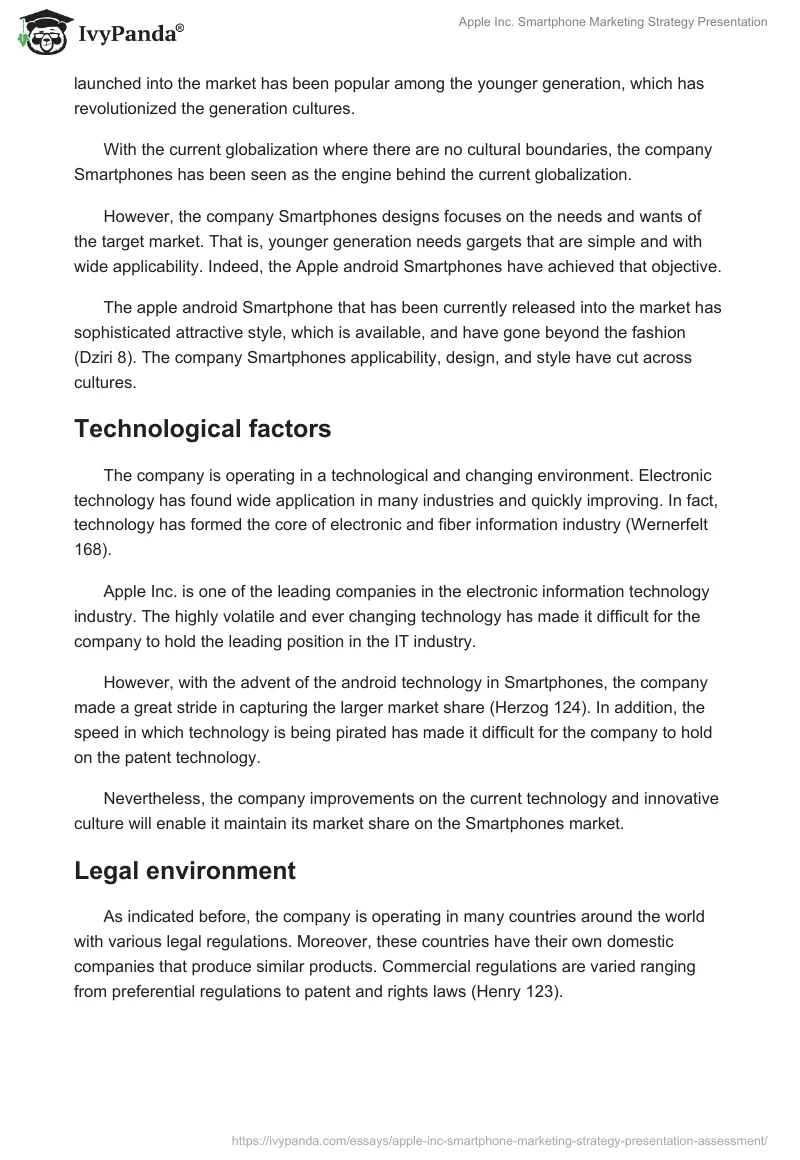 Apple Inc. Smartphone Marketing Strategy Presentation. Page 4
