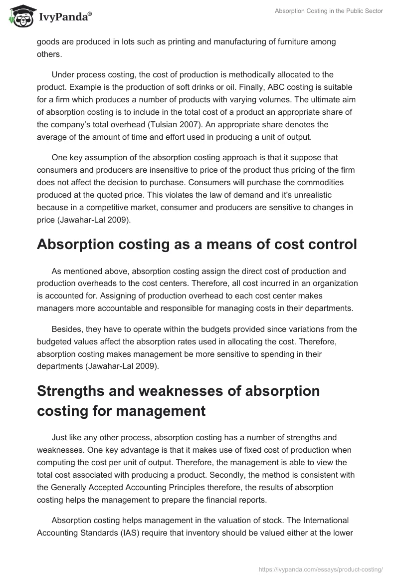 Absorption Costing in the Public Sector. Page 2
