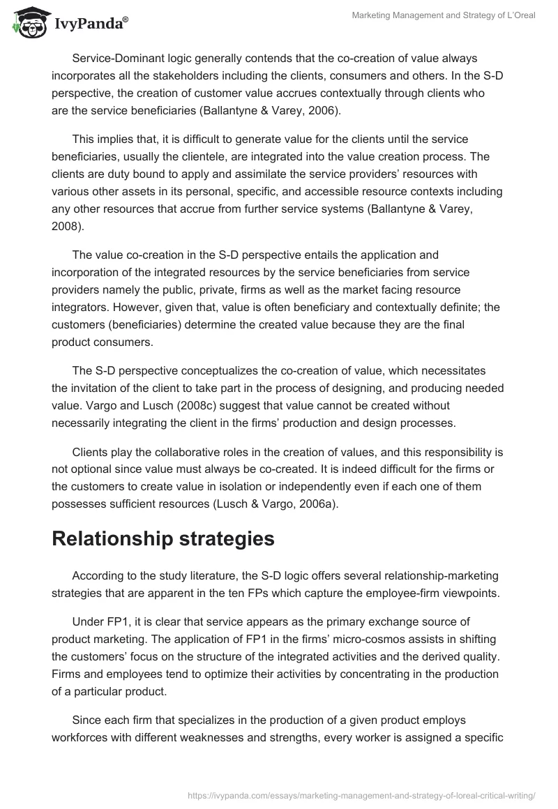 Marketing Management and Strategy of L’Oreal. Page 2