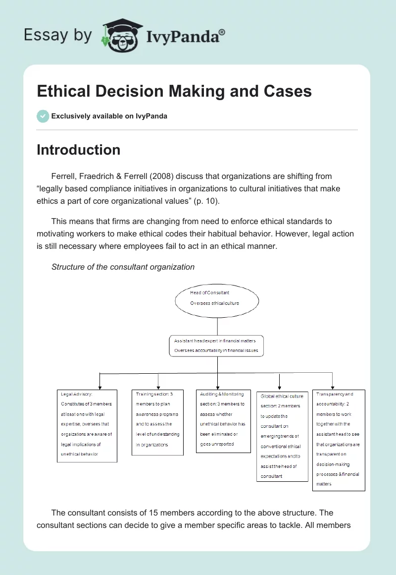 Ethical Decision Making and Cases. Page 1