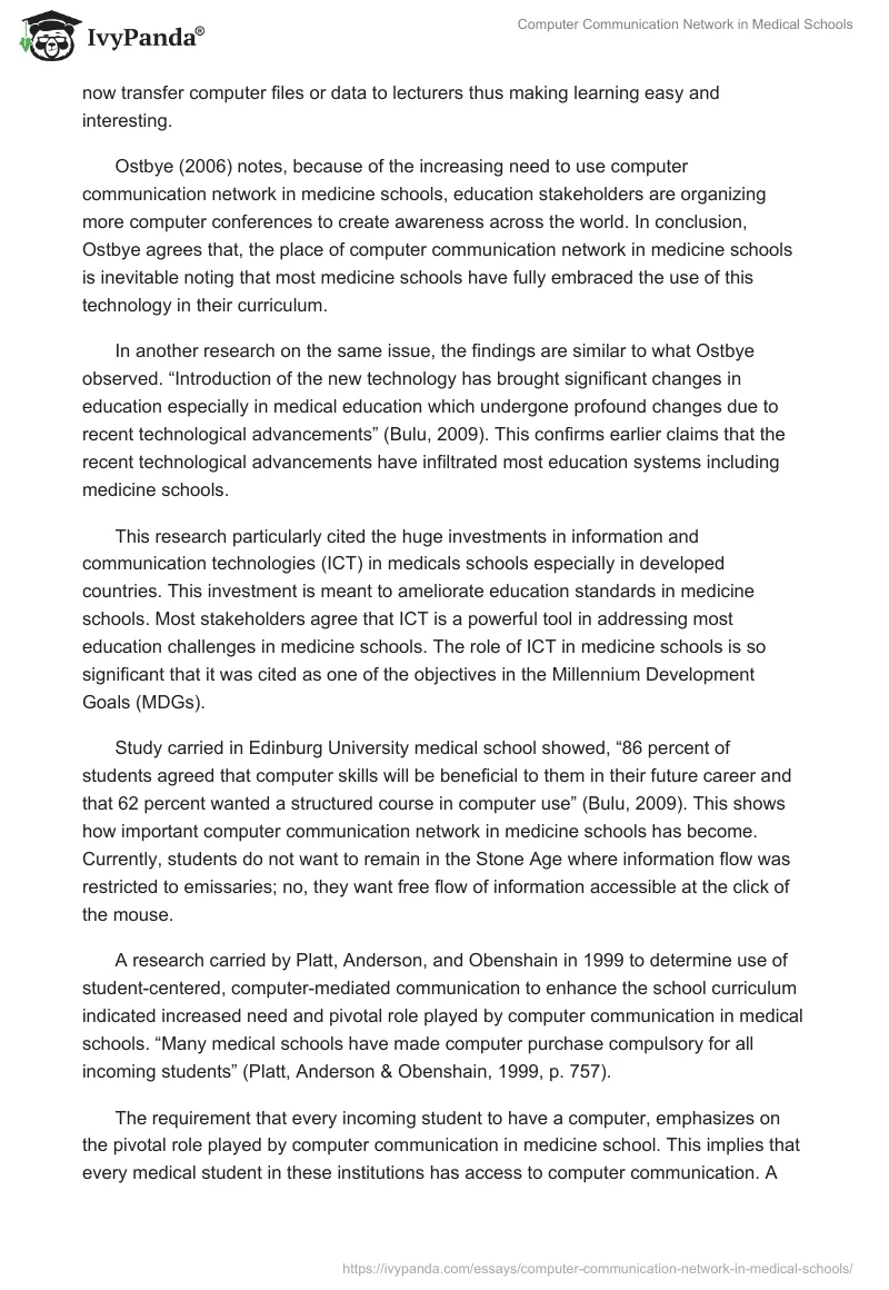 Computer Communication Network in Medical Schools. Page 2