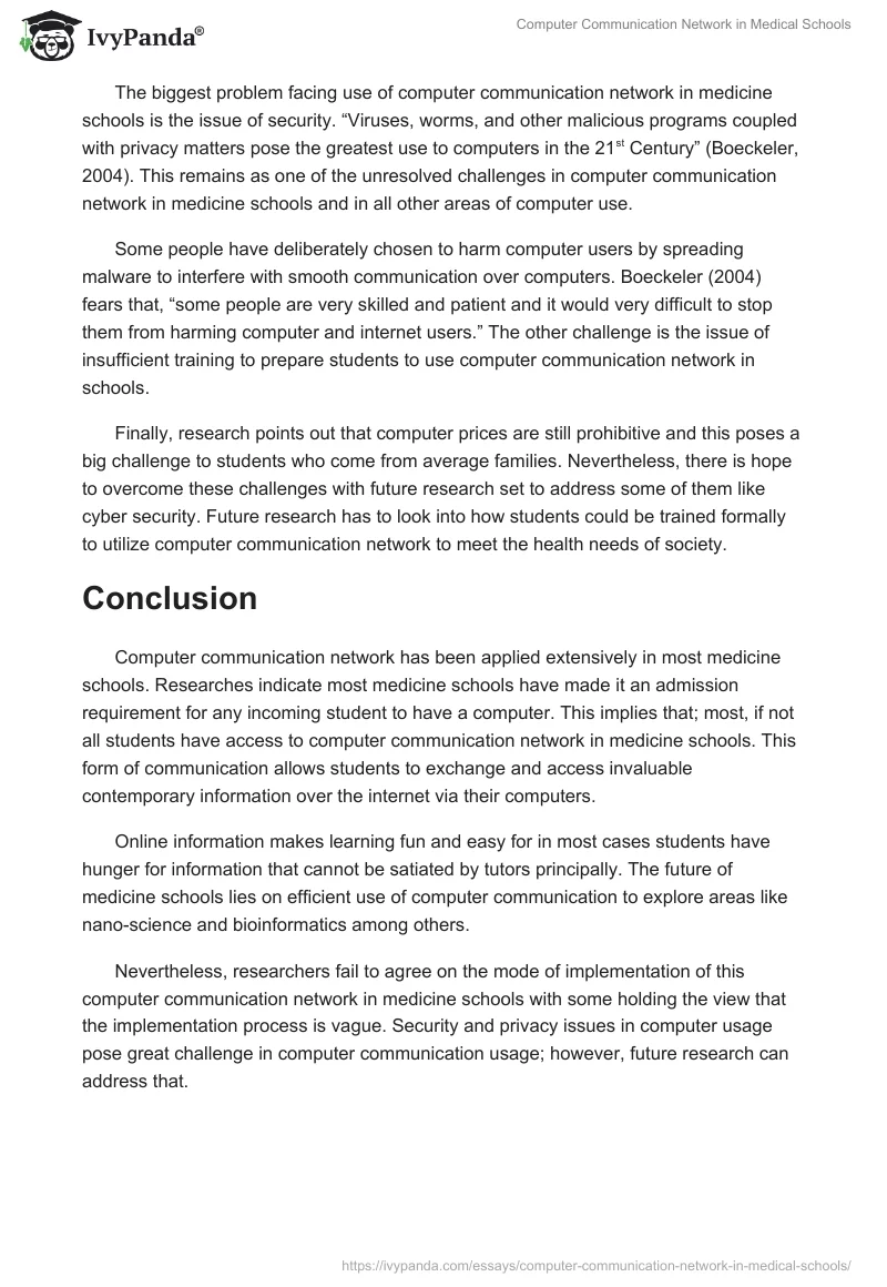 Computer Communication Network in Medical Schools. Page 5