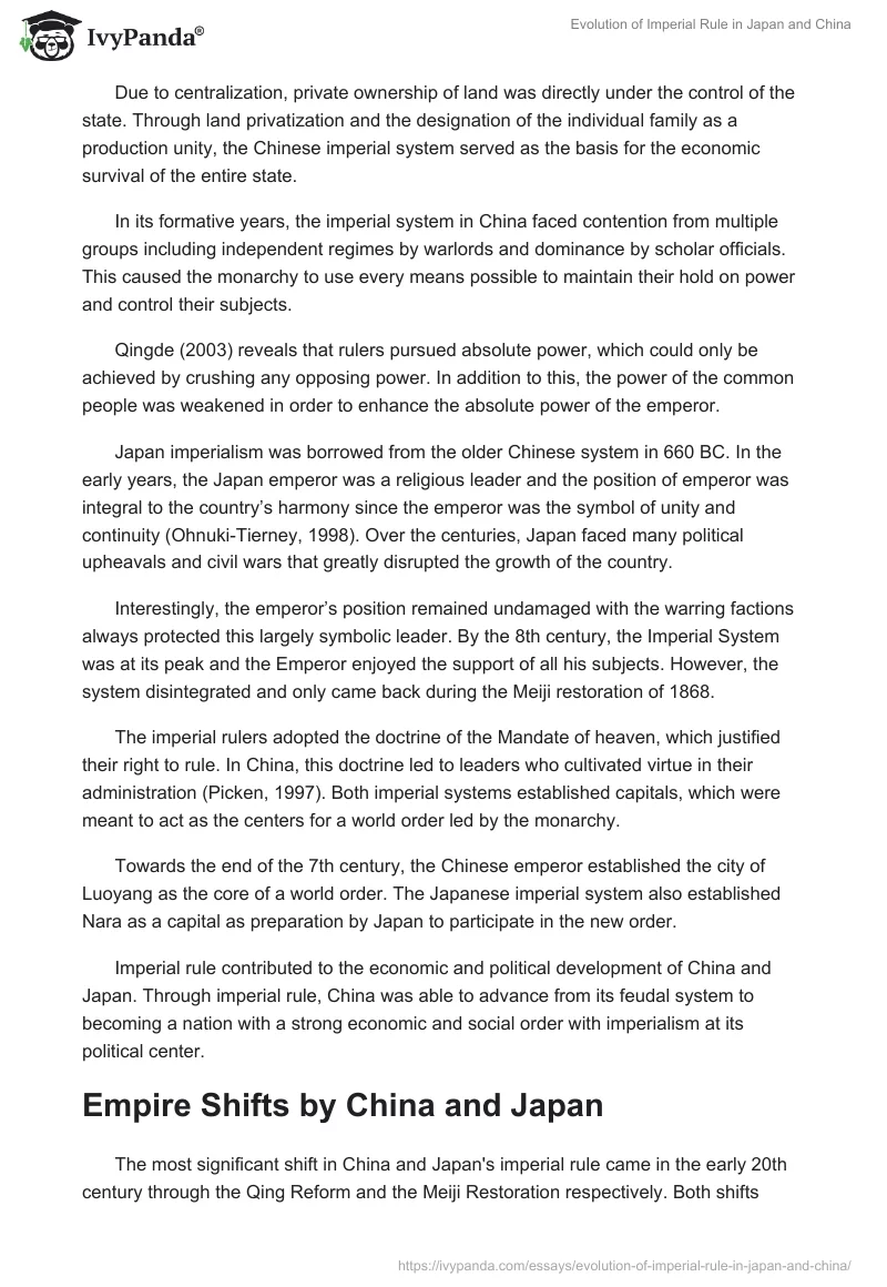 Evolution of Imperial Rule in Japan and China. Page 2