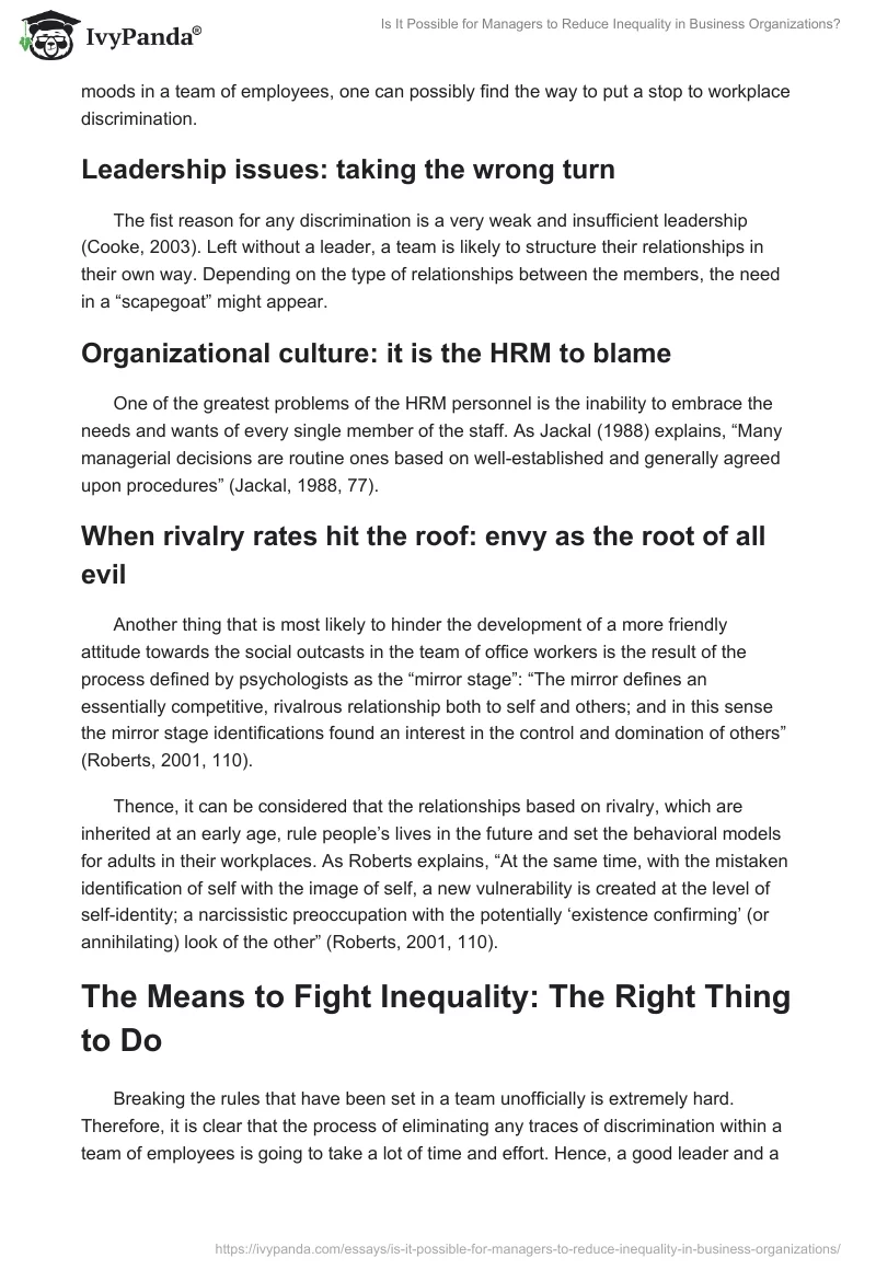 Is It Possible for Managers to Reduce Inequality in Business Organizations?. Page 2