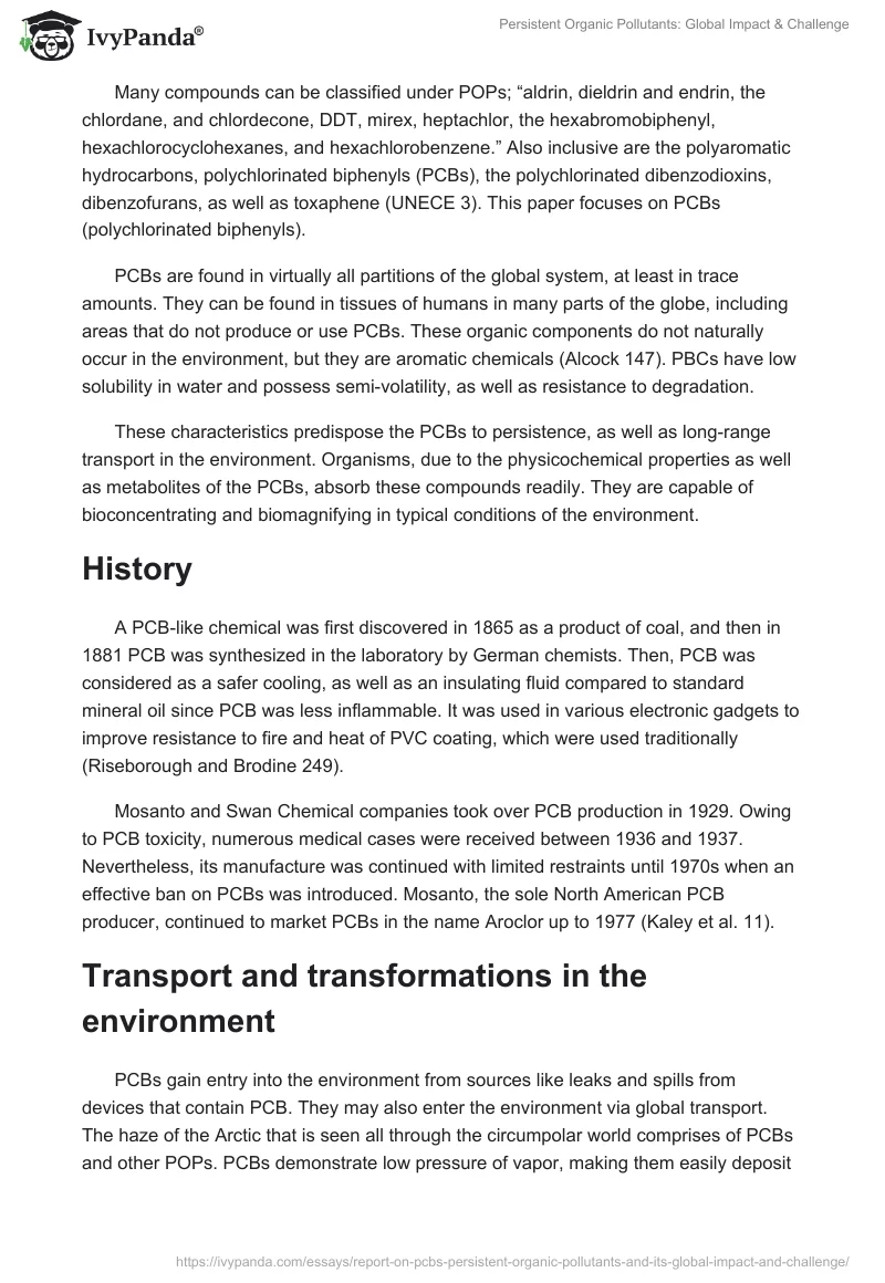 Persistent Organic Pollutants: Global Impact & Challenge. Page 2