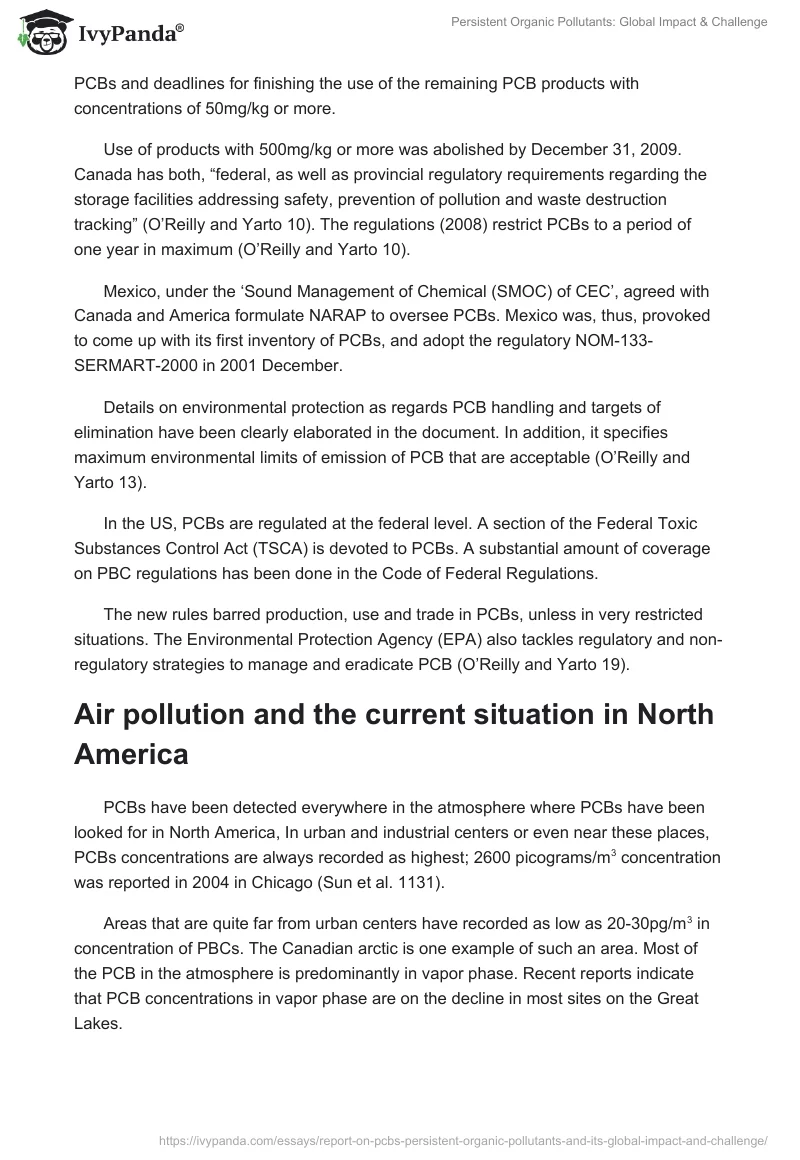 Persistent Organic Pollutants: Global Impact & Challenge. Page 4