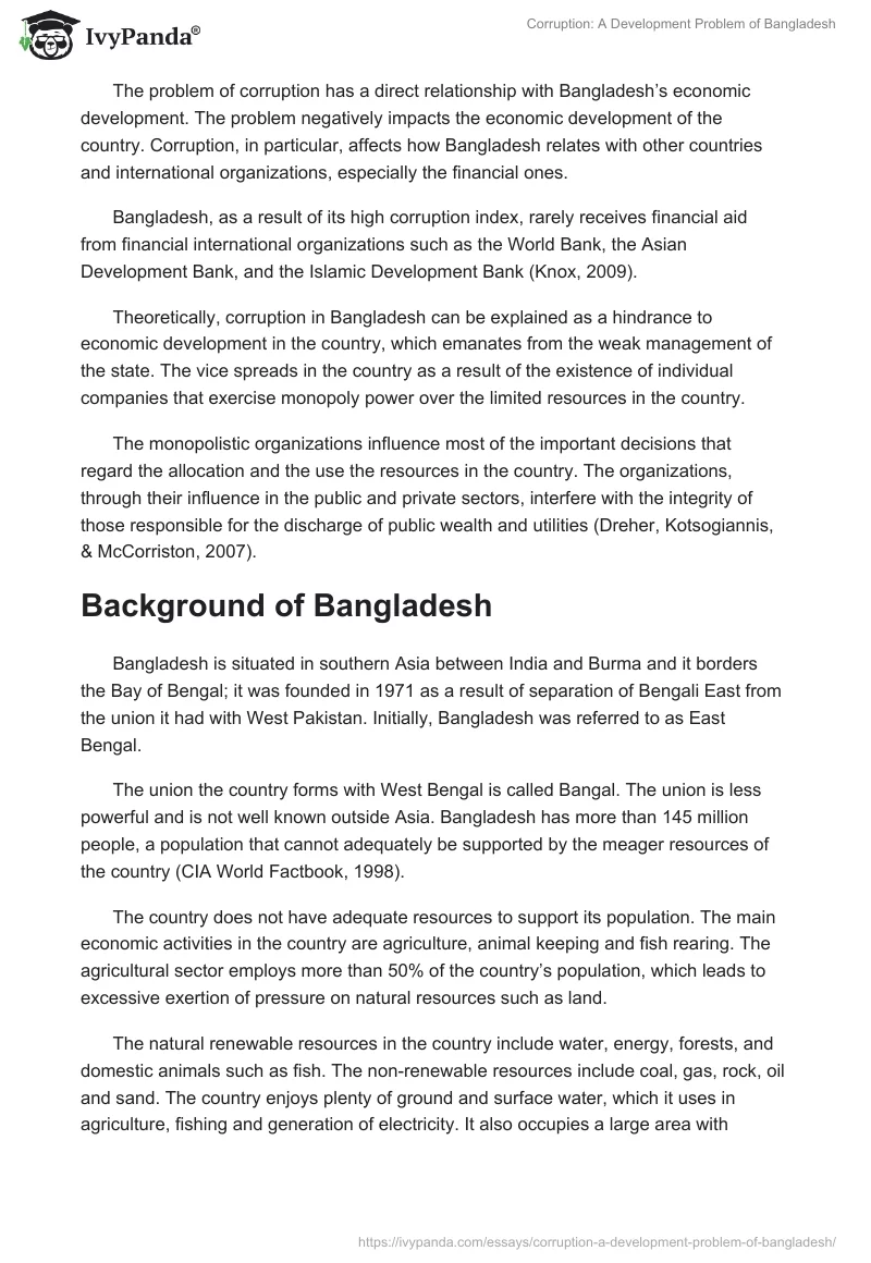 Corruption: A Development Problem of Bangladesh. Page 2