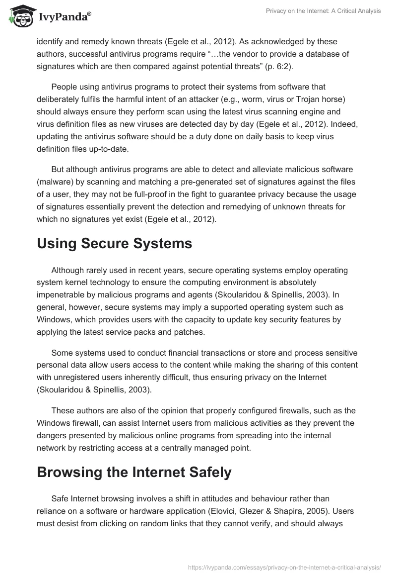 Privacy on the Internet: A Critical Analysis. Page 3