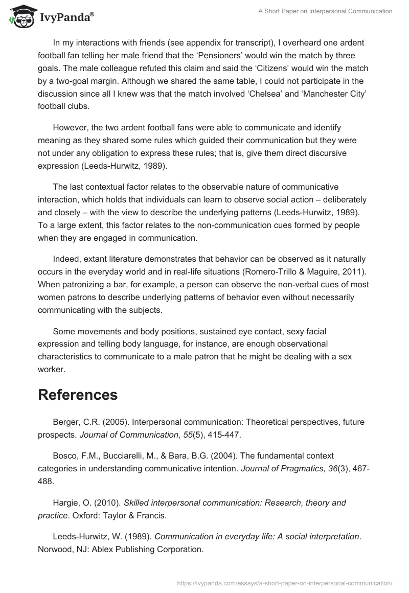 A Short Paper on Interpersonal Communication. Page 3