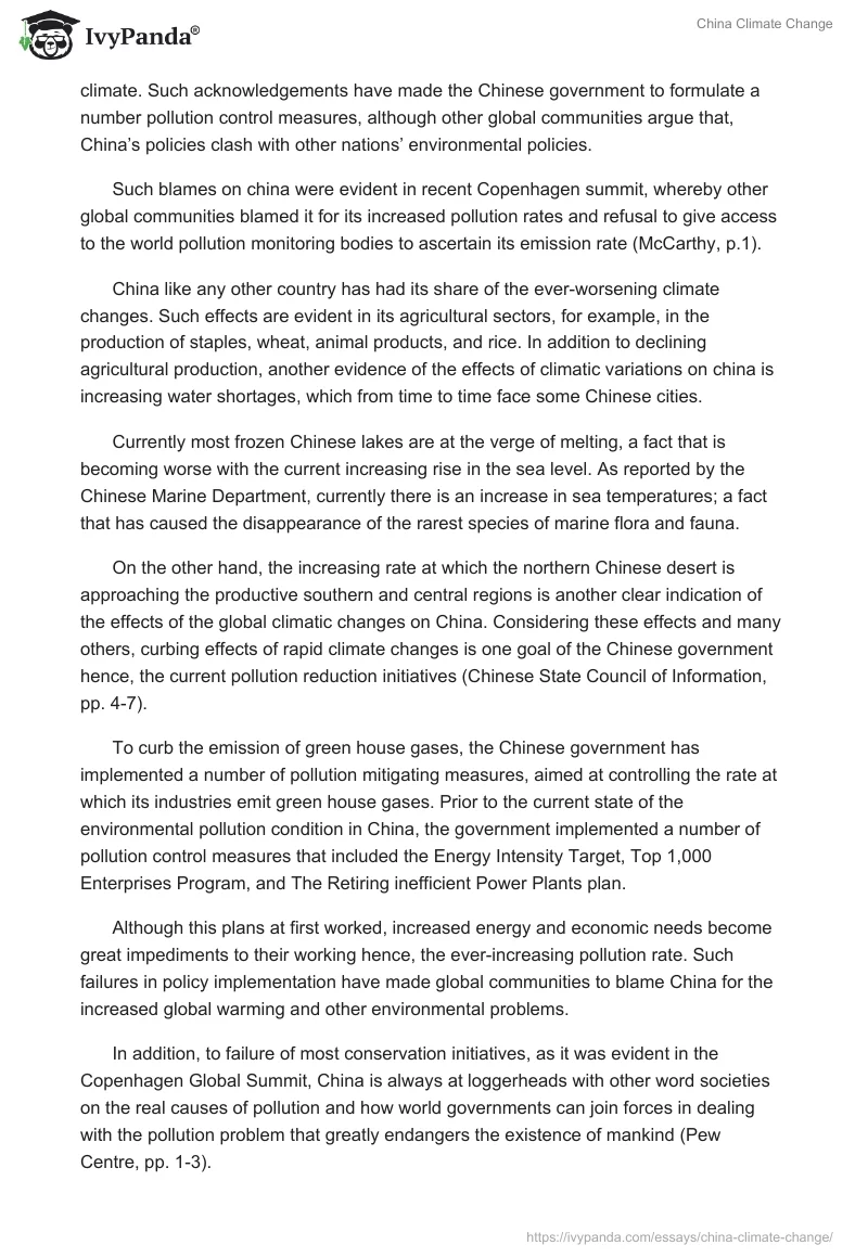 China Climate Change. Page 2