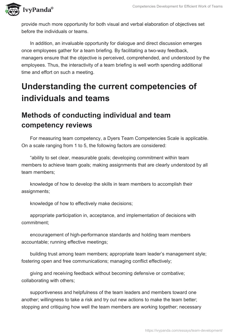 Competencies Development for Efficient Work of Teams. Page 3