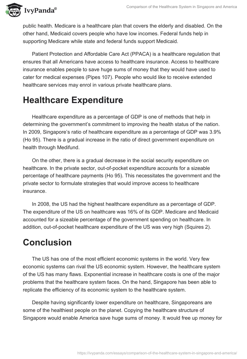 Comparison of the Healthcare System in Singapore and America. Page 4