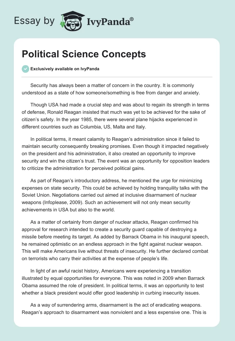 Political Science Concepts. Page 1
