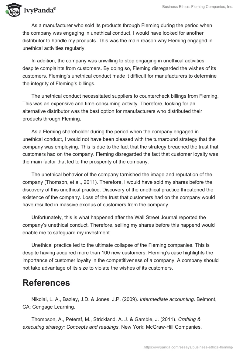 Business Ethics: Fleming Companies, Inc.. Page 2