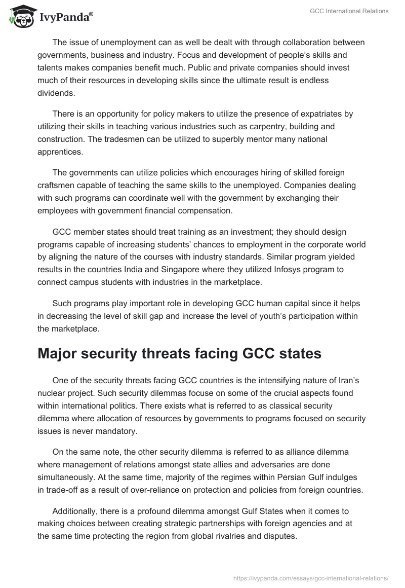 GCC International Relations. Page 4