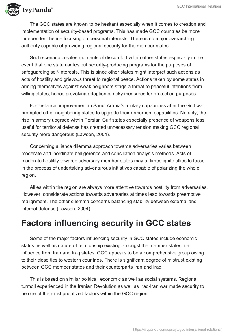 GCC International Relations. Page 5