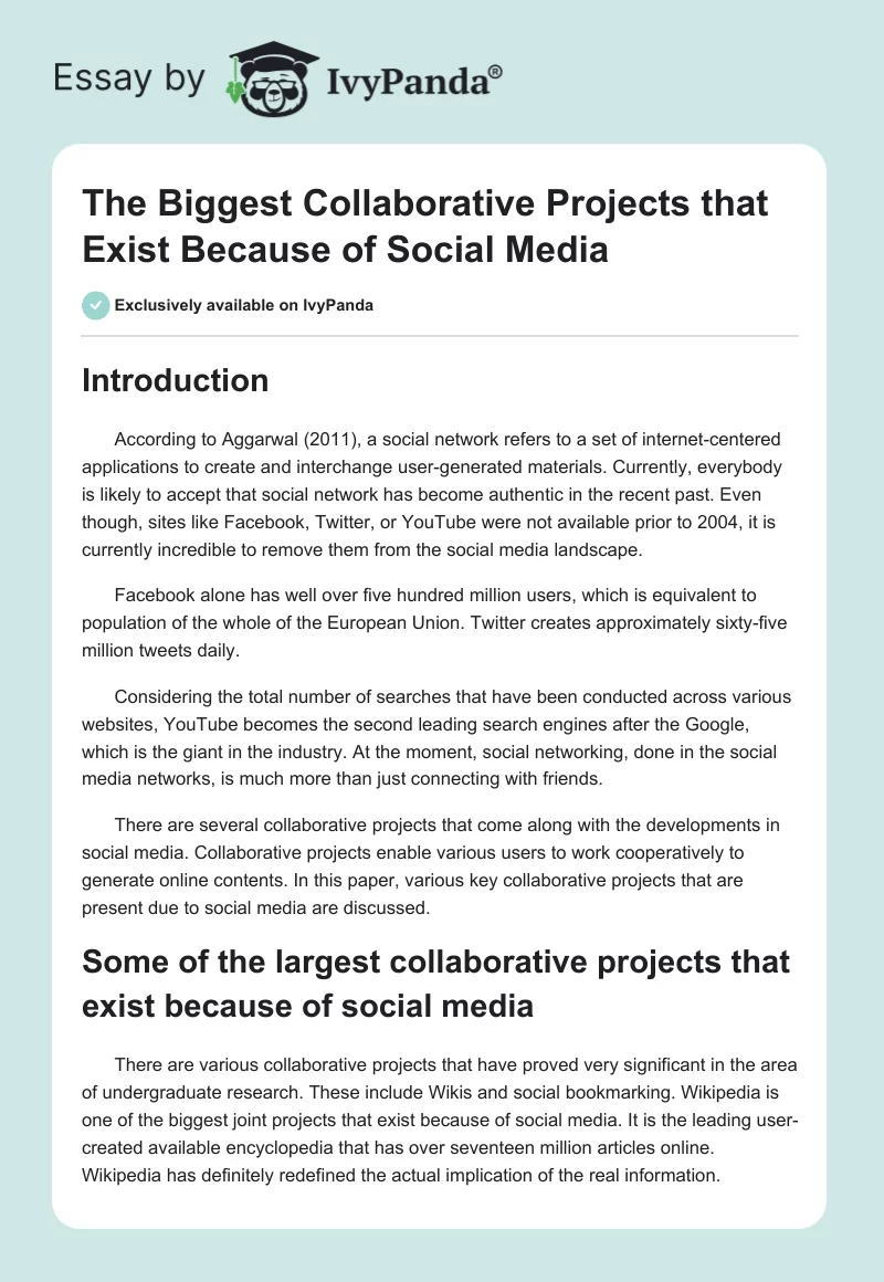 The Biggest Collaborative Projects that Exist Because of Social Media. Page 1