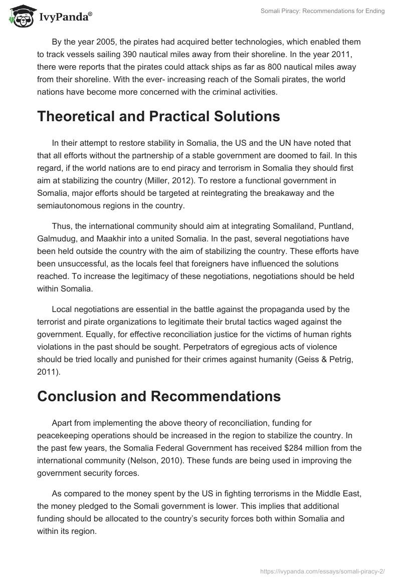 Somali Piracy: Recommendations for Ending. Page 5