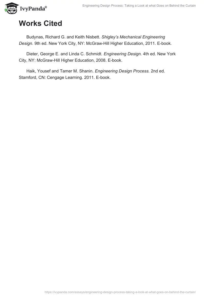 Engineering Design Process: Taking a Look at what Goes on Behind the Curtain. Page 3
