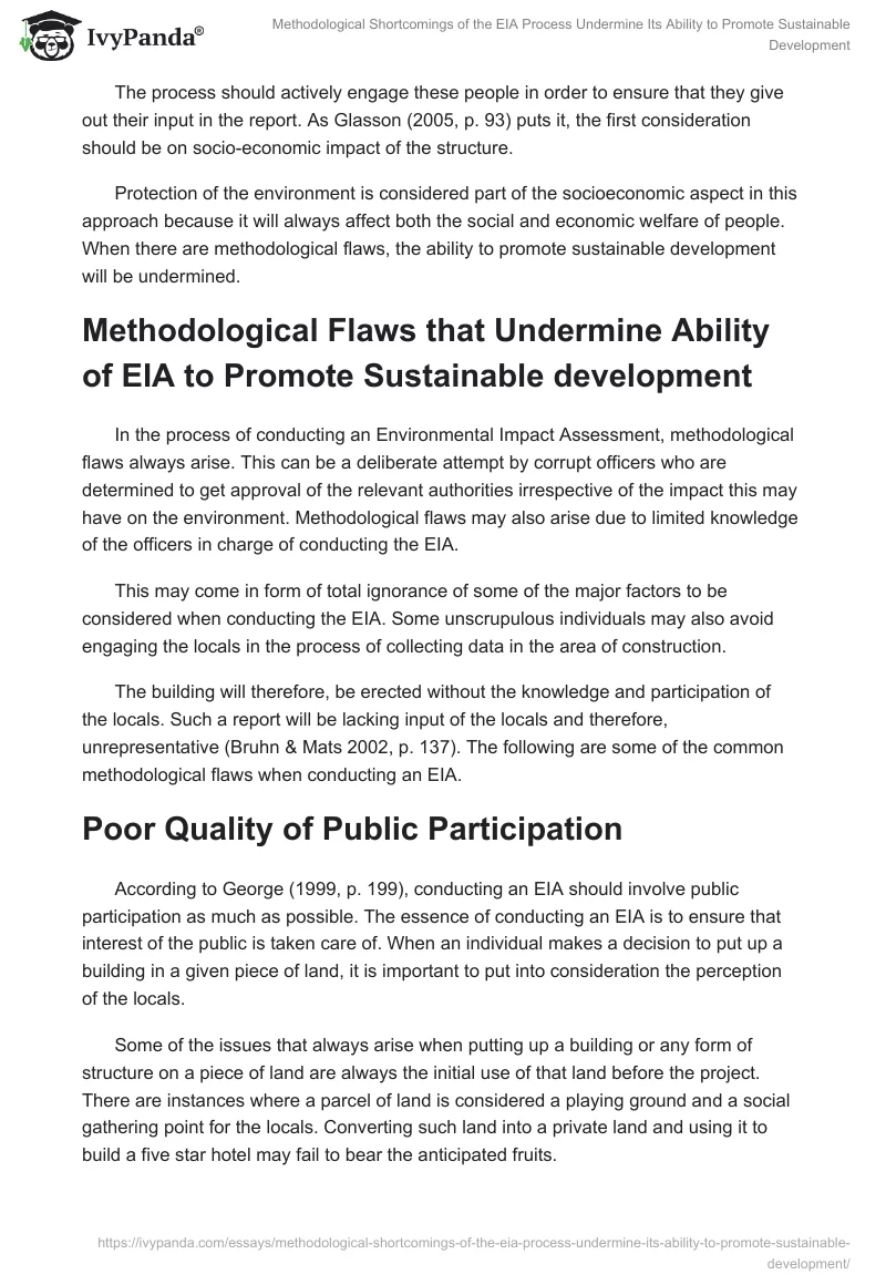 Methodological Shortcomings of the EIA Process Undermine Its Ability to Promote Sustainable Development. Page 3