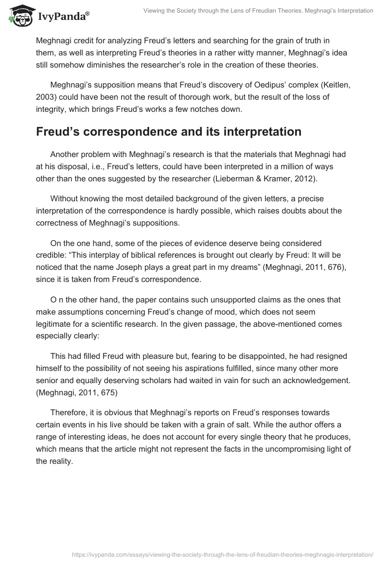 Viewing the Society through the Lens of Freudian Theories. Meghnagi’s Interpretation. Page 4
