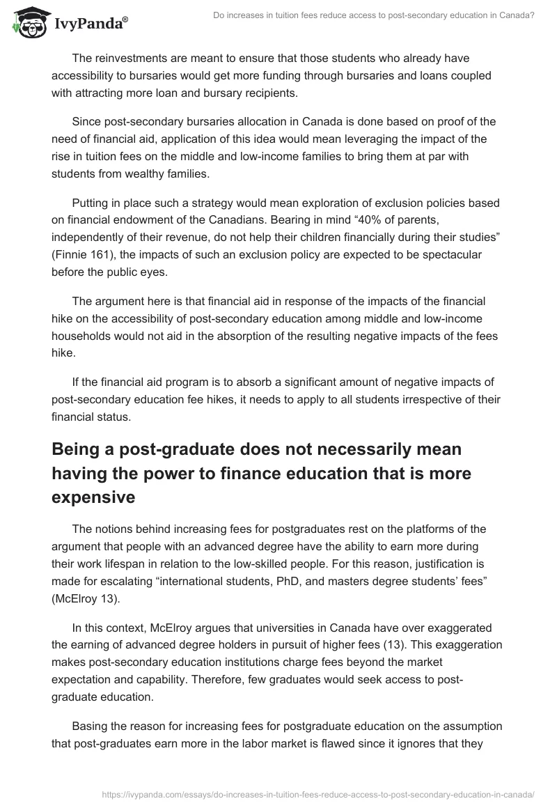 Do increases in tuition fees reduce access to post-secondary education in Canada?. Page 4
